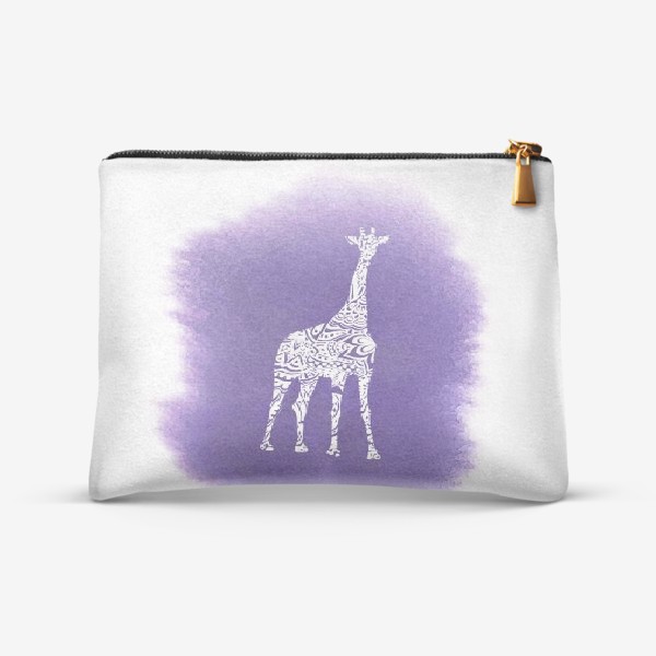 Косметичка «Giraffe On The Violet Watercolor Background»