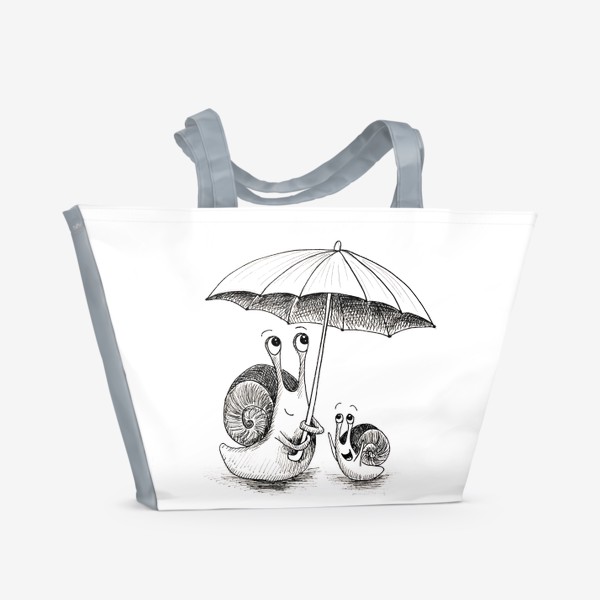 Пляжная сумка «Улиты под зонтиком»