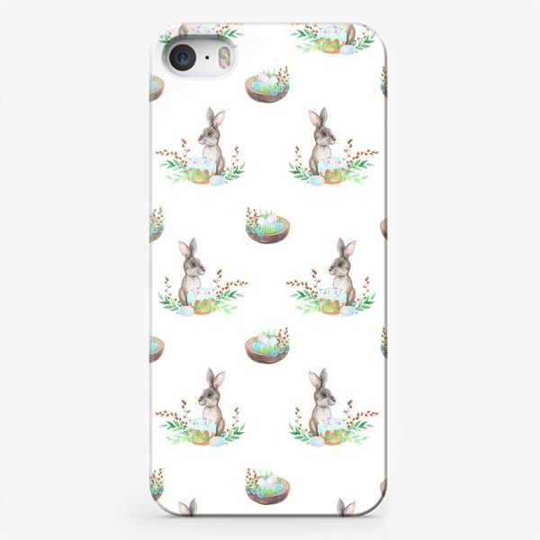 Чехол iPhone «Пасхальный зайчик и гнездышки»
