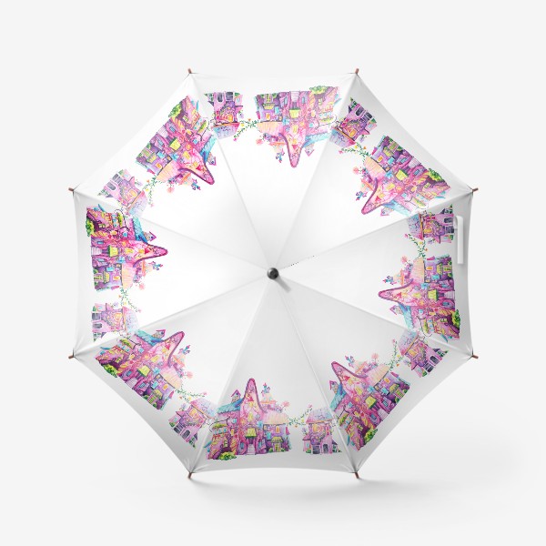 Зонт «Домики цветочной улицы»