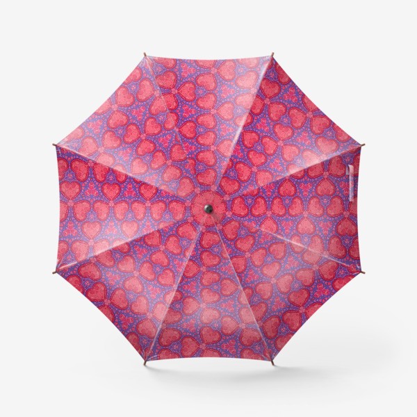 Зонт «Паттерн сердца с фолк узором»