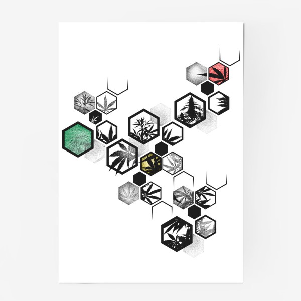 Постер «Original Weed Hexagon»