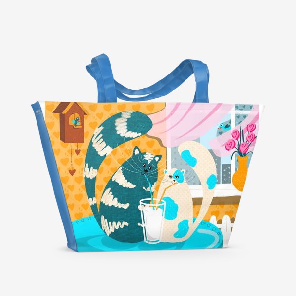 Пляжная сумка «Влюблённые коты»
