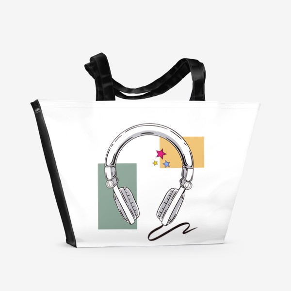 Пляжная сумка «Минимализм Музыка»