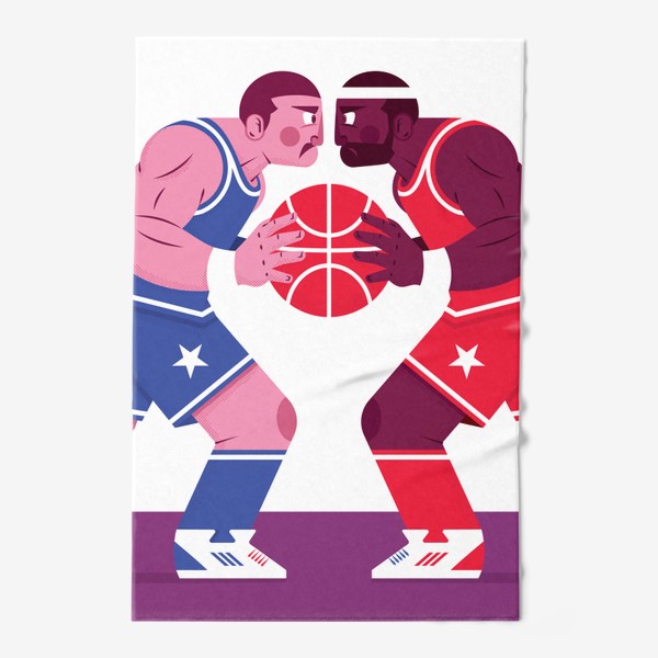 Полотенце «Баскетбол, противоборство, спортсмены»