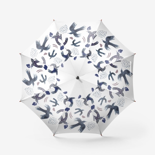 Зонт &laquo;Летящие птицы. Акварель.&raquo;