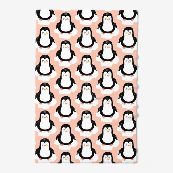 Полотенце «Милые пингвины паттерн»