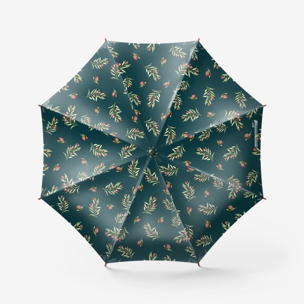 Зонт «Оливковые веточки на зелёном »
