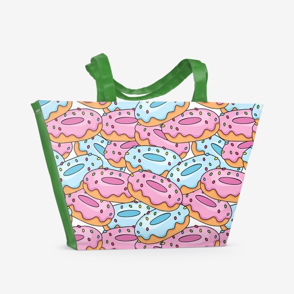 Пляжная сумка «Вкусные, яркие пончики»