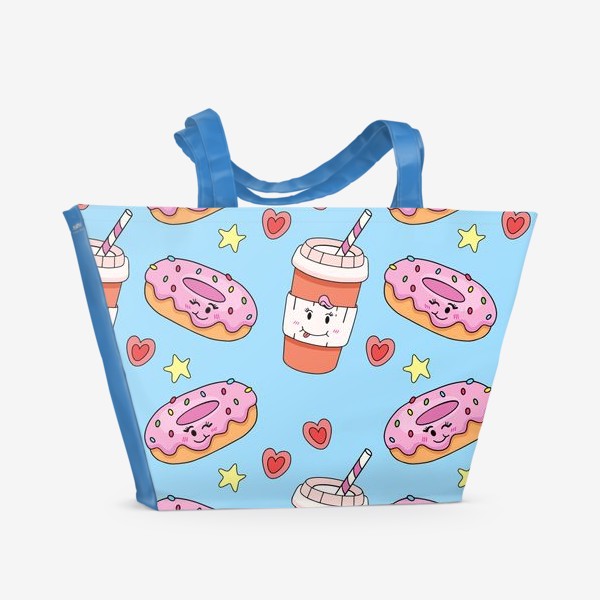 Пляжная сумка «Кофе и пончики»