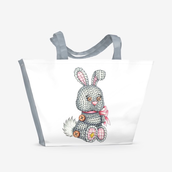 Пляжная сумка «Вязаная игрушка кролик»