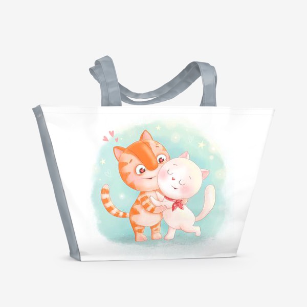 Пляжная сумка «Влюбленные котики»