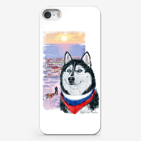Чехол iPhone « Собаки и путешествия. Хаски. Россия. Чукотка.»