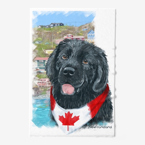 Полотенце «Собаки и путешествия. Ньюфаундленд. Канада.»
