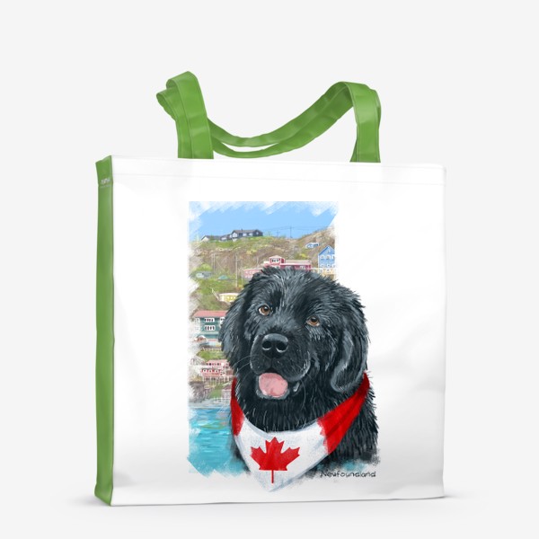 Сумка-шоппер «Собаки и путешествия. Ньюфаундленд. Канада.»