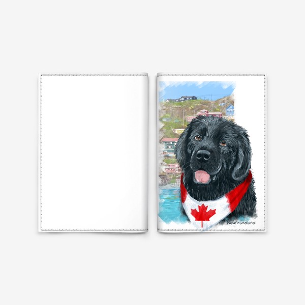 Обложка для паспорта «Собаки и путешествия. Ньюфаундленд. Канада.»