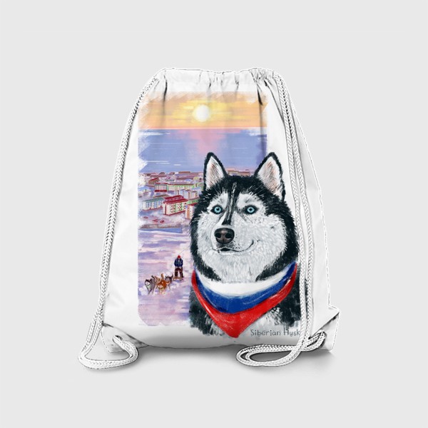 Рюкзак « Собаки и путешествия. Хаски. Россия. Чукотка.»