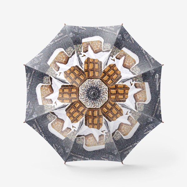Зонт «Цветы и шоколад»