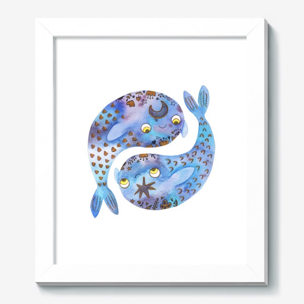 Картина «Рыбы. Знаки зодиака. Подарок рыбам, подарок коллеге, подруге, маме, дочке, бабушке»