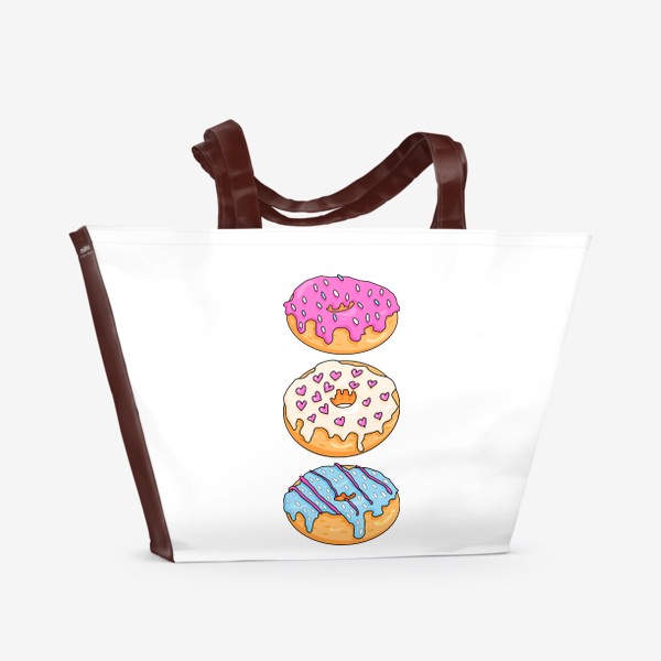 Пляжная сумка &laquo;Сладкие пончики&raquo;