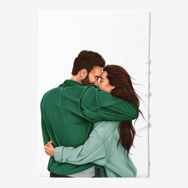 Полотенце «Влюблённая пара в зелёном»