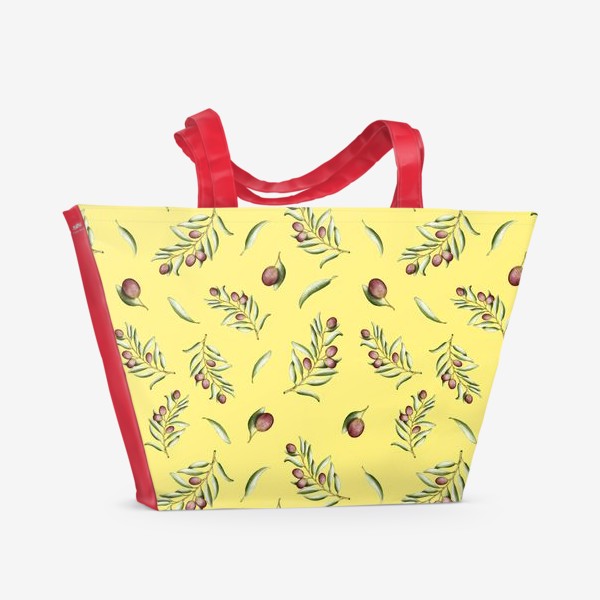 Пляжная сумка «Оливковые веточки на желтом»