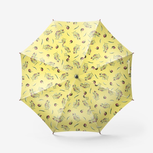 Зонт &laquo;Оливковые веточки на желтом&raquo;
