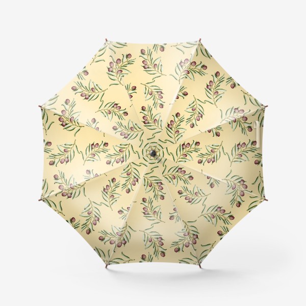 Зонт &laquo;Оливковые веточки на желтом&raquo;