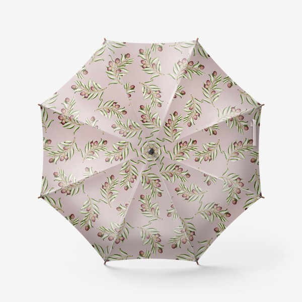 Зонт «Оливковые веточки на бежевом»