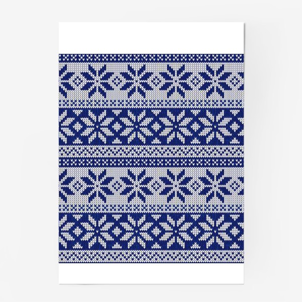 Постер «Скандинавский узор в синем»