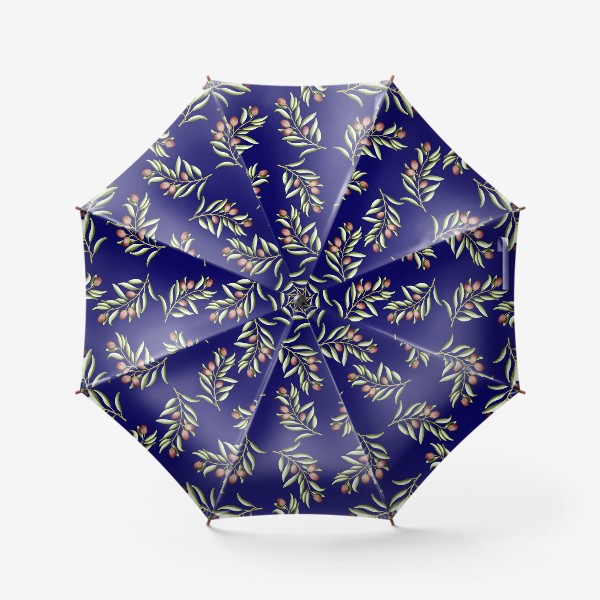 Зонт &laquo;Оливковые веточки на синем&raquo;