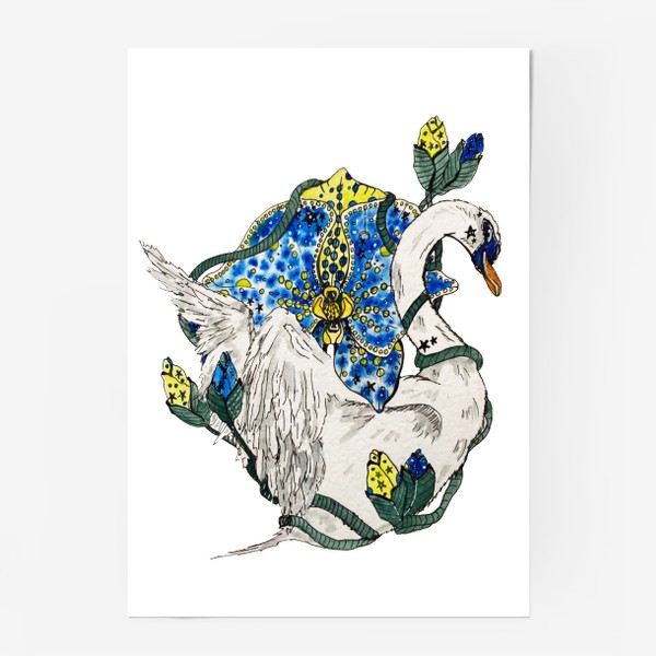 Постер «Лебедь и орхидея»