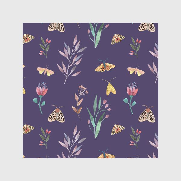 Скатерть &laquo;Весенние бабочки, ботаническая иллюстрация&raquo;