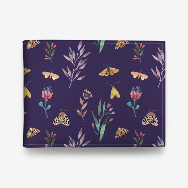 Кошелек &laquo;Весенние бабочки, ботаническая иллюстрация&raquo;