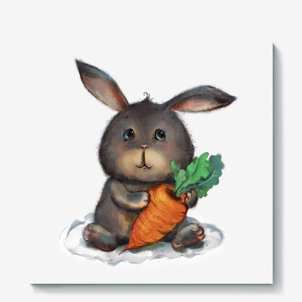 Холст «Rabbit with carrot»