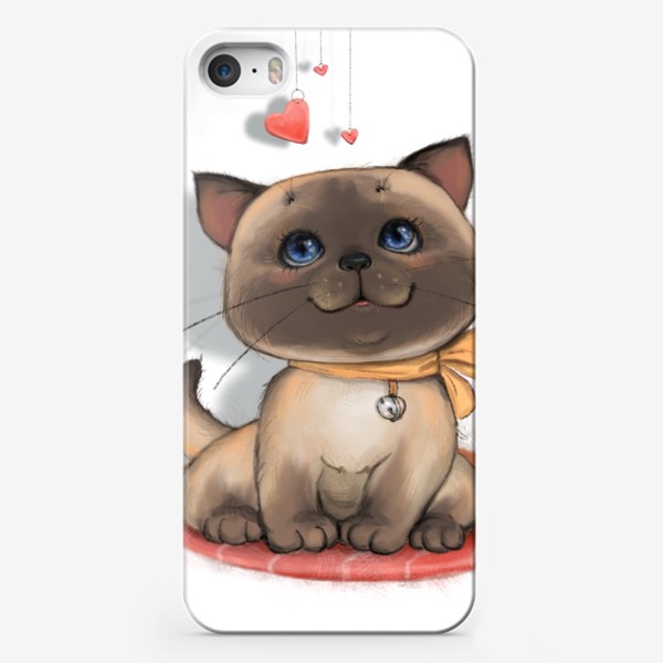 Чехол iPhone &laquo;Siamese kitten with hearts&raquo;