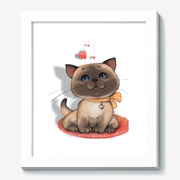 Картина «Siamese kitten with hearts»