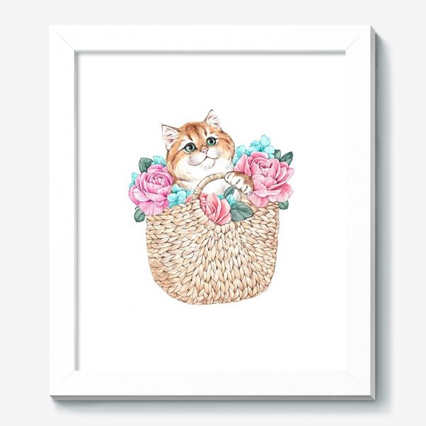 Картина «Котик в корзинке»