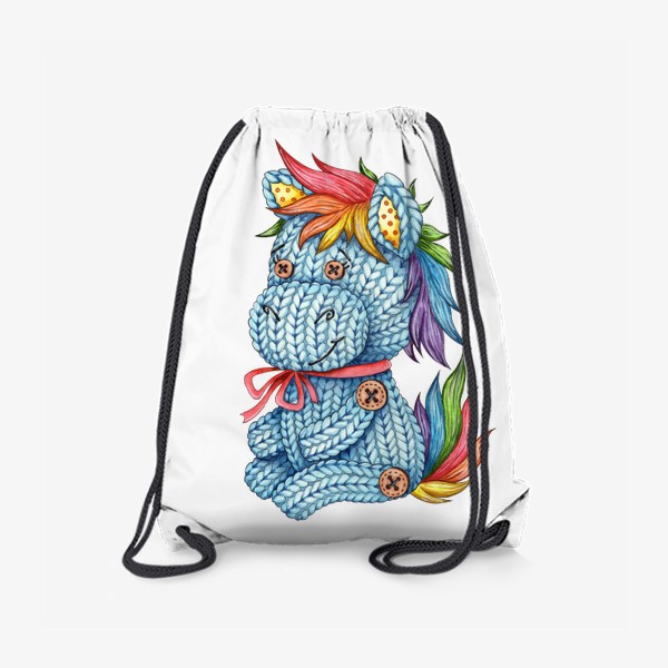 Рюкзак «Вязаный радужный пони»