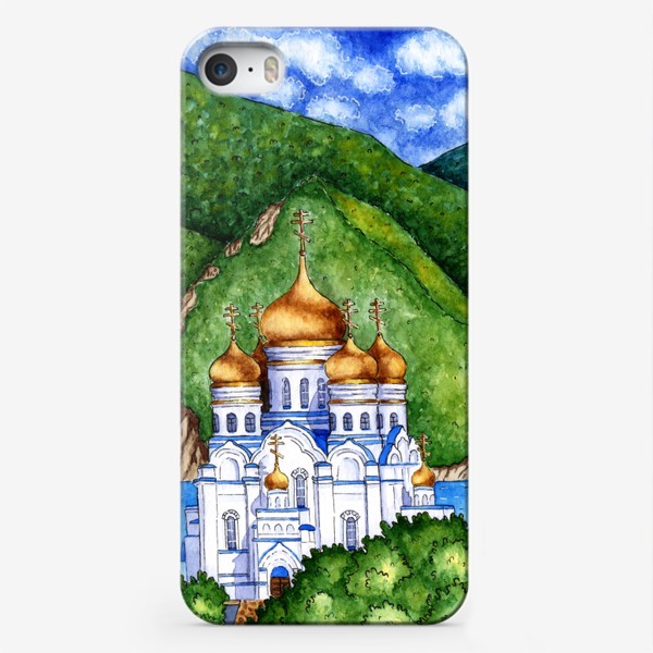 Чехол iPhone «Храм на фоне моря»