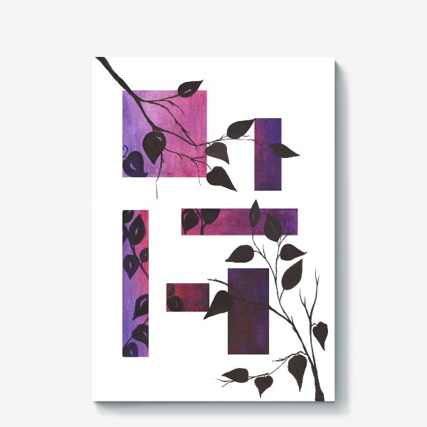 Холст &laquo;Растение и геометрия. Фиолетовый.&raquo;