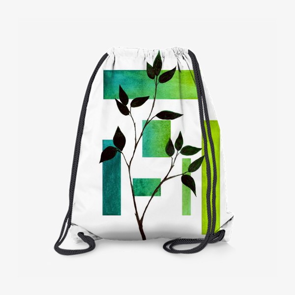 Рюкзак «Растение и геометрия. Зелёный.»
