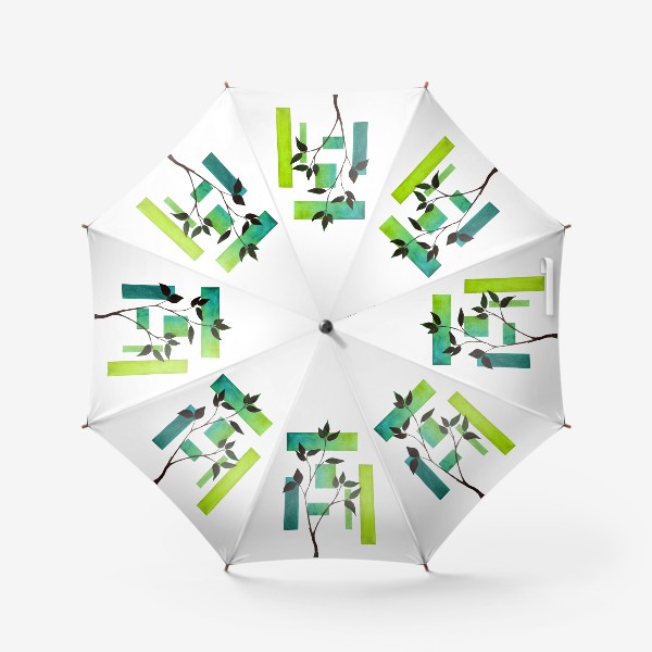 Зонт «Растение и геометрия. Зелёный.»