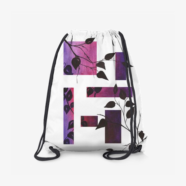 Рюкзак «Растение и геометрия. Фиолетовый.»