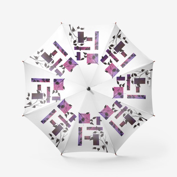 Зонт «Растение и геометрия. Фиолетовый.»