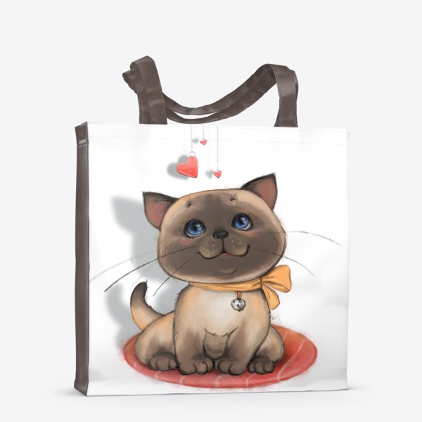 Сумка-шоппер «Siamese kitten with hearts»