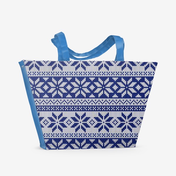 Пляжная сумка «Скандинавский узор в синем»