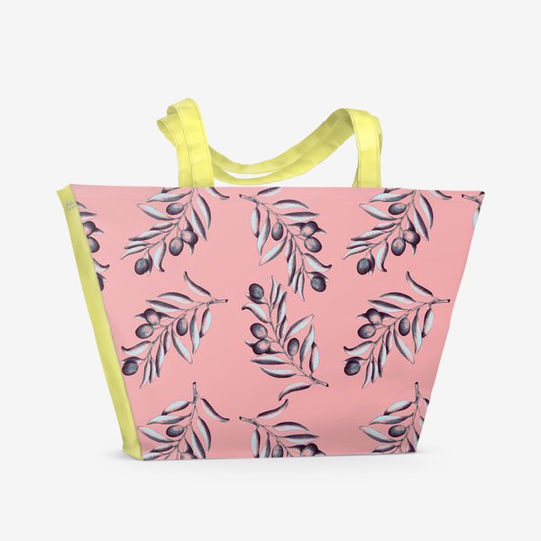 Пляжная сумка «Веточки на розовом»