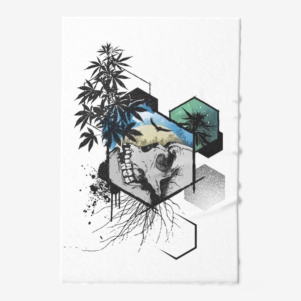 Полотенце «Weed Skull Hexagon»