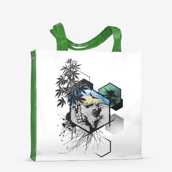 Сумка-шоппер «Weed Skull Hexagon»